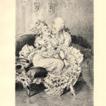 Flirtare  Acquaforte di Heinrich Lossow. 1878 stampa erotica