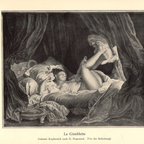 La Gimblette  Splendida incisione su lastra di rame da H. Fragonard. stampa erotica