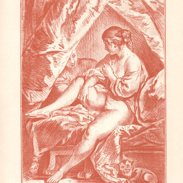 Scena galante  Incisione a sanguigna di François Boucher