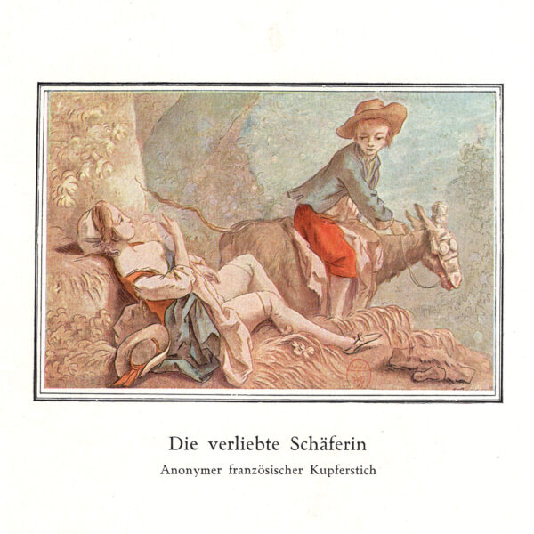 La pastorella innamorata  Incisione francese anonima stampa erotica