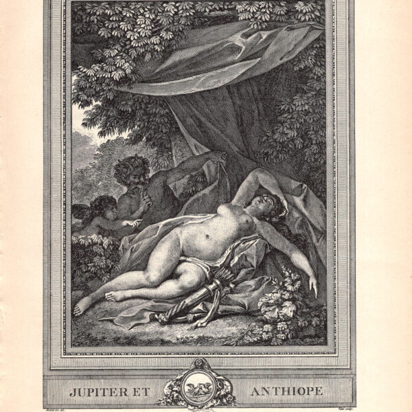 Giove e Antiope, stampa erotica da Monnet