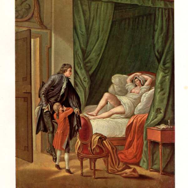 L'abate indiscreto  Dipinto erotico di P. A. Baudouin stampa erotica