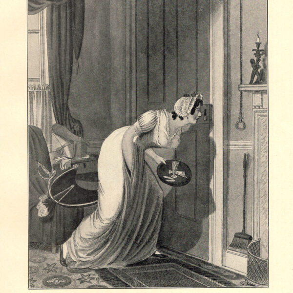 Quella curiosa  Incisione anonima.  1810 stampa erotica