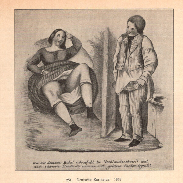 Caricatura tedesca. 1848 stampa erotica
