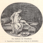 Epilazione dei peli pubici Incisione su rame francese dell'inizio del XVIII secolo stampa erotica
