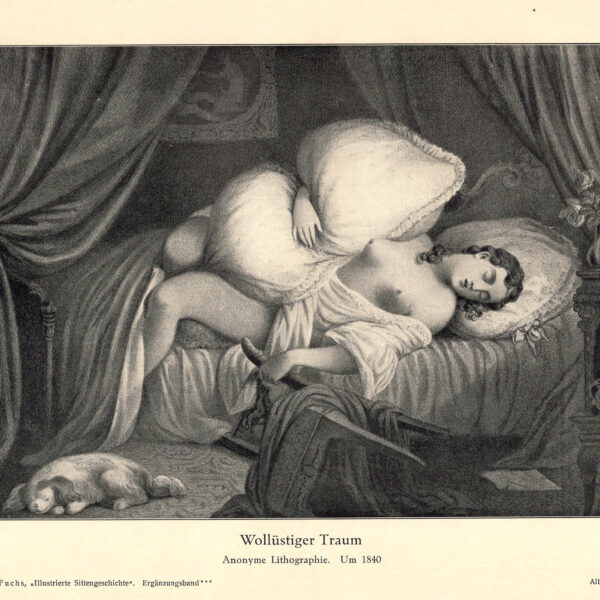 Sogno voluttuoso  Litografia anonima. 1840  stampa erotica