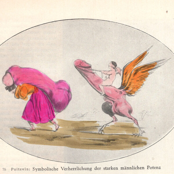 Glorificazione simbolica della forte potenza maschile stampa erotica