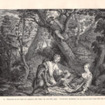 Illustrazione della favola di Lafontaine "Il contadino che cerca il suo vitello" stampa erotica