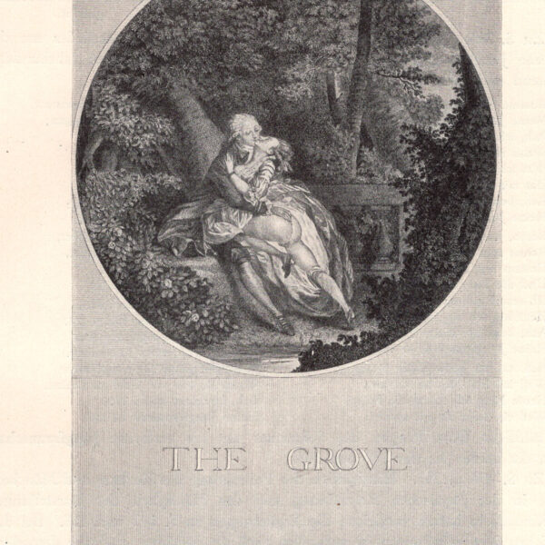 Il boschetto del piacere Incisione inglese da un dipinto di Lawrence stampa erotica