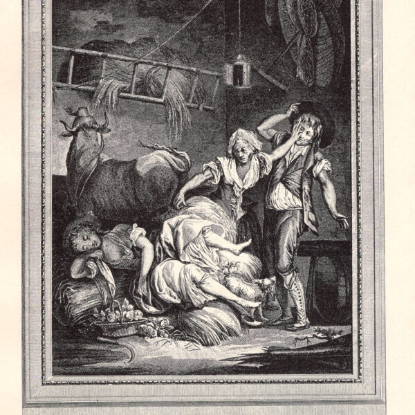 La curiosità punita Incisione di Deny da un dipinto di J. J. Moitte stampa erotica