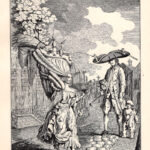 Caricatura della moda francese con acconciature alte