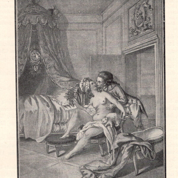 I nuovi sposi. Stampa francese galante di Desrais stampa erotica