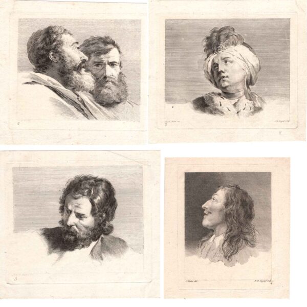 François Robert Ingouf (1747-1812) Girolamo Mantelli (XIX secolo) Lotto di 5 acqueforti