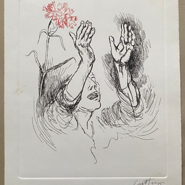 Renato Guttuso (1911-1987) - Comizio di quartiere acquaforte firmata a mano