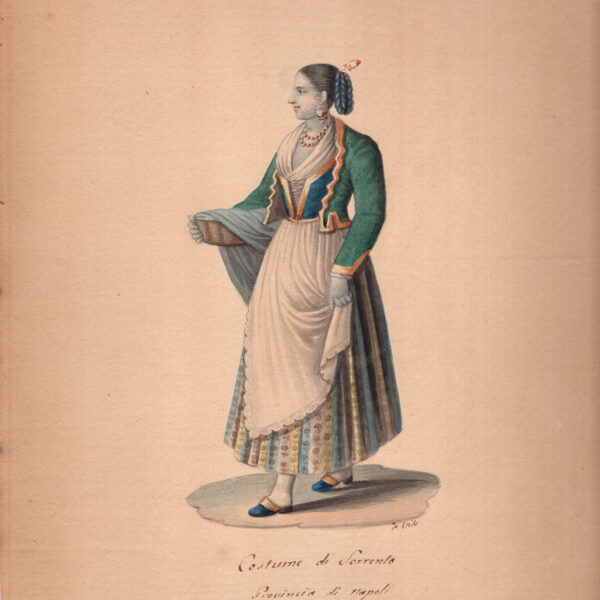 Michela De Vito, Donna di Sorrento, acquarello originale, 1820-30