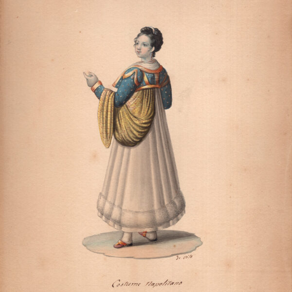 Michela De Vito, Donna Napoletana del basso volgo, acquarello originale, 1820-30