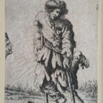 Storpio con stampelle, da Jan Van Vliet, incisa da David Deuchar, con intervento artistico di Filippo Mattarozzi