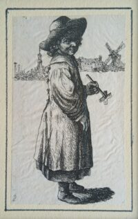 Bambino con giocattolo, da Rembrandt, con intervento artistico di Filippo Mattarozzi