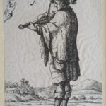 Il Violinista, da Van Ostade, incisa da David Deuchar, con intervento artistico di Filippo Mattarozzi