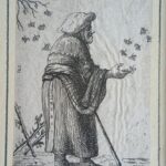 Vecchia con farfalle, da Van Ostade, incisa da David Deuchar, con intervento artistico di Filippo Mattarozzi