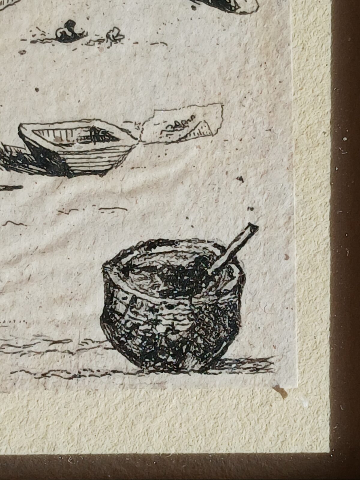 Fumatore di pipa, da Van Ostade, incisa da David Deuchar, con intervento artistico di Filippo Mattarozzi - immagine 2
