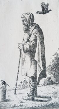 Vecchio con mantello, da Rembrandt, con intervento di F. Mattarozzi