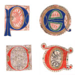 Quattro Capilettera miniati tratti da antifonario del XV-XVI secolo
