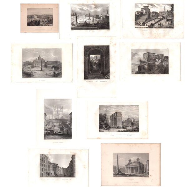 Roma; Audot, Rouargue, Frommel, Finden - Dieci vedute di Roma, del XIX secolo - 1851-1860