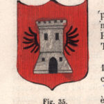 Alatri, stemma civico, acquarellato d'epoca, 1865