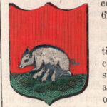 Albano, stemma civico, acquarellato d'epoca, 1865