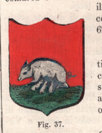 Albano, stemma civico, acquarellato d'epoca, 1865
