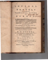 Journal of Travels made through the Principal Cities of Europe, 1782