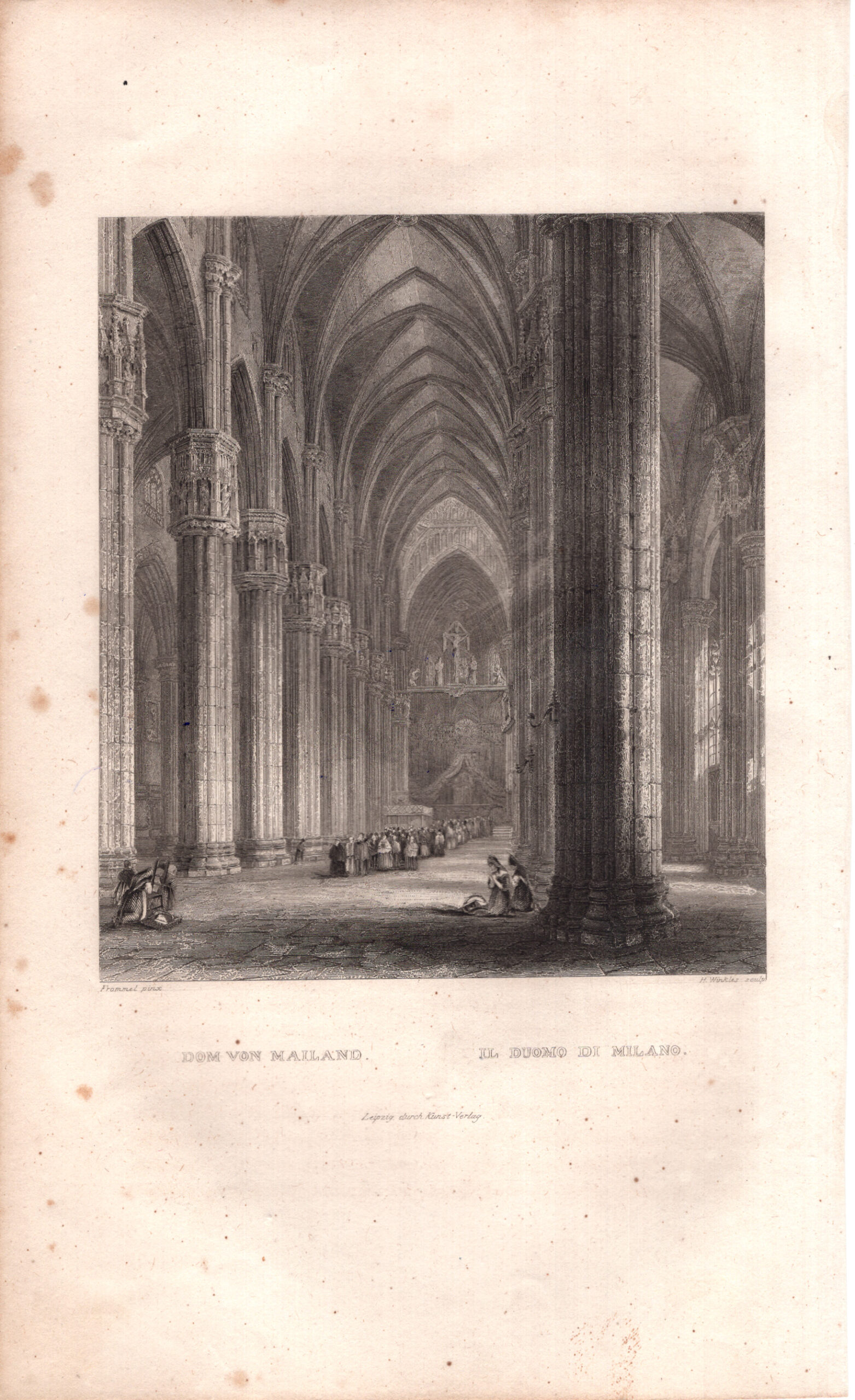 milano Milano, interno del Duomo, Frommel, 1840 - immagine 1