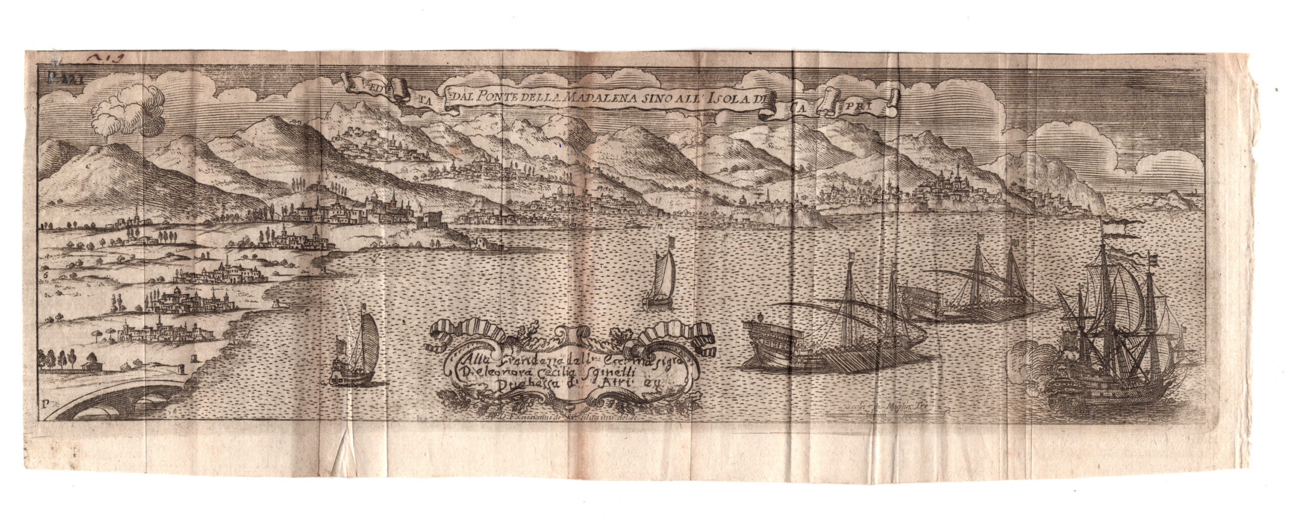 napoli lunga 1 Veduta dal Ponte della Maddalena sino all'Isola di Capri, 1709 - immagine 1