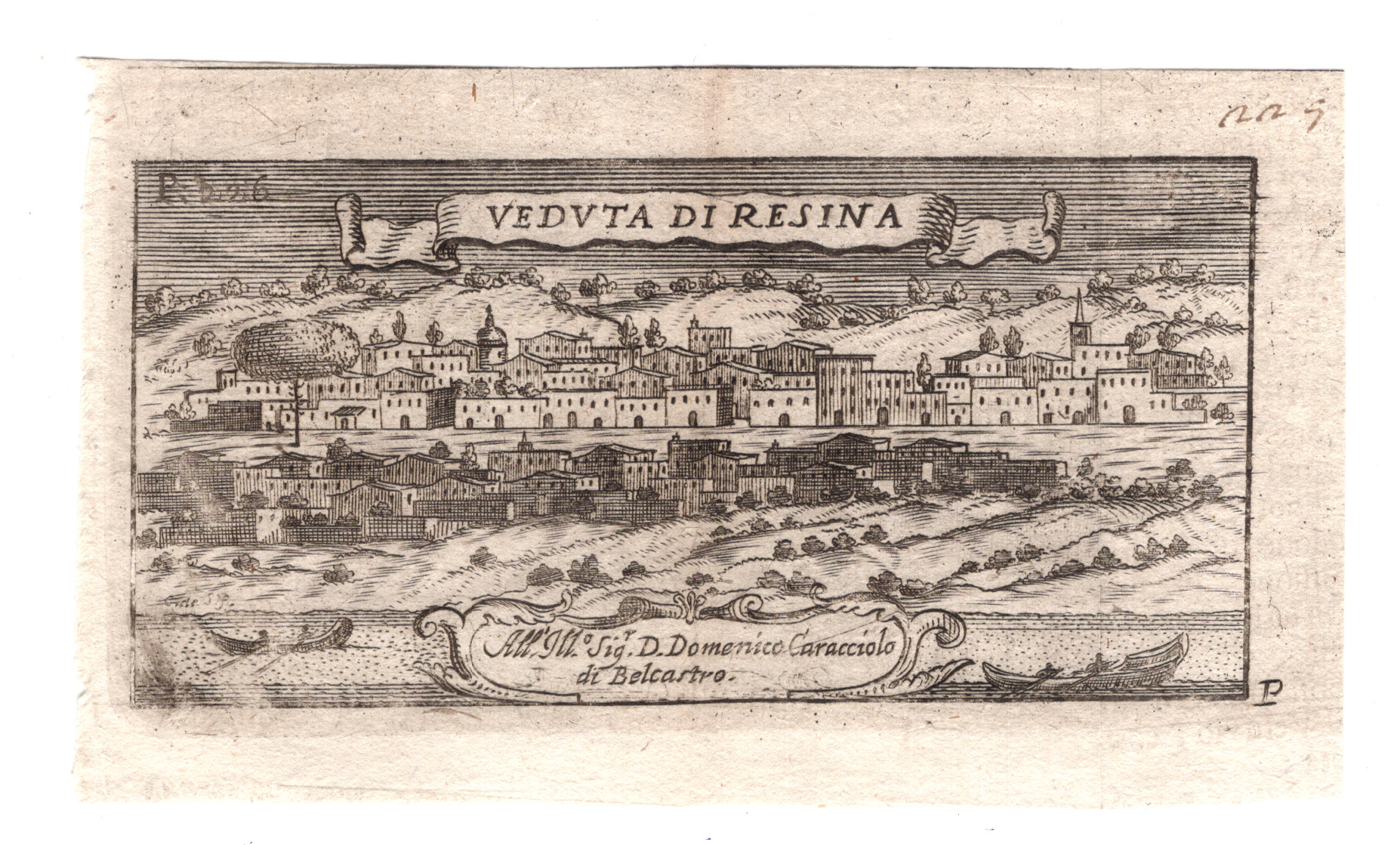 resina Veduta di Resina, Ercolano, Napoli, 1709 - immagine 1