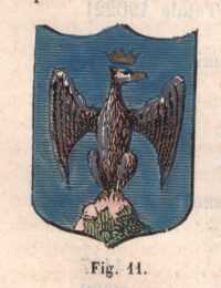 Abruzzo Ulteriore II, stemma civico, acquarellato d'epoca, 1865