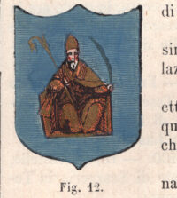 Acerenza, stemma civico, acquarellato d'epoca, 1865