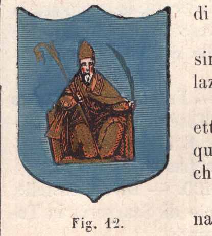 stm122 Acerenza, stemma civico, acquarellato d'epoca, 1865 - immagine 1