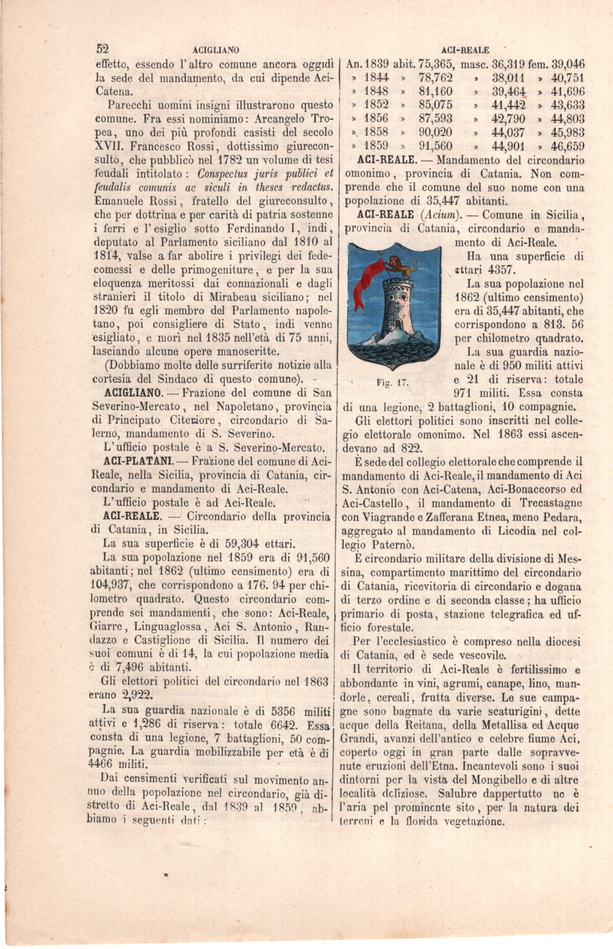 Acireale, stemma civico, acquarellato d'epoca, 1865 - immagine 2