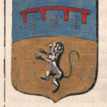 Acquapendente, stemma civico, acquarellato d'epoca, 1865