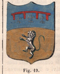 Acquapendente, stemma civico, acquarellato d'epoca, 1865