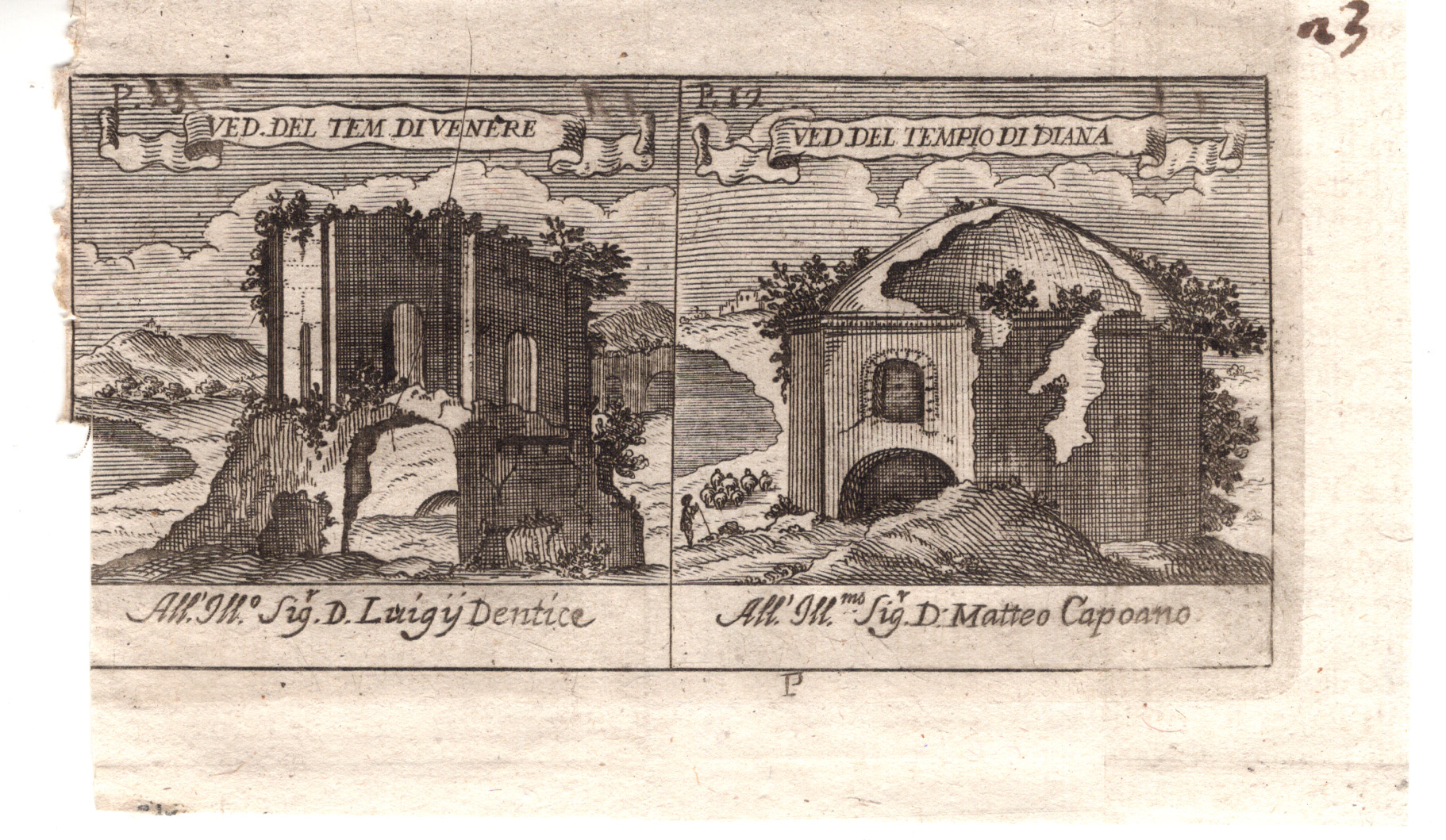tempi Tempio di Venere e Tempio di Diana, Campi Flegrei,1709 - Image 1