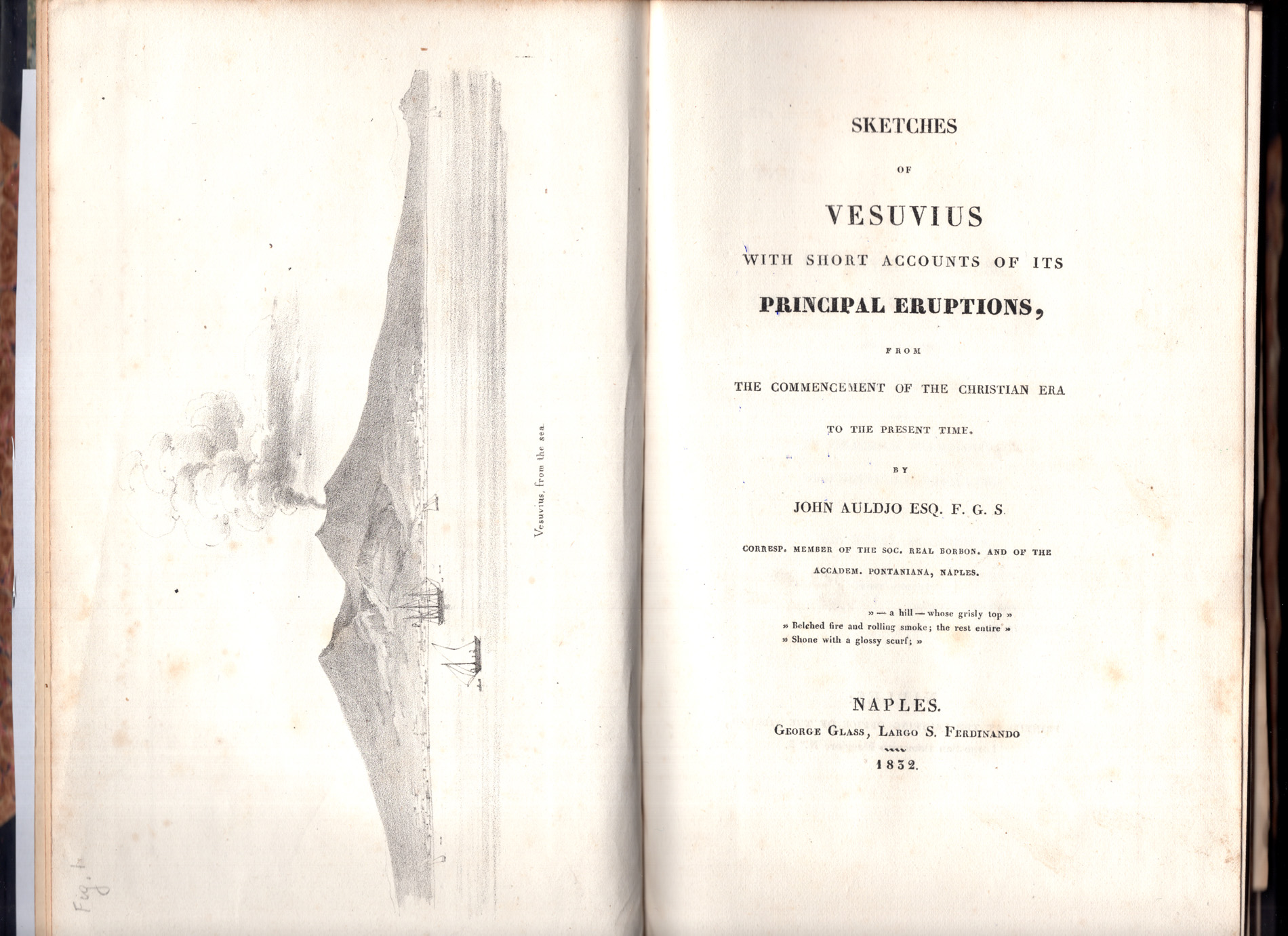 vesuvius 1 Sketches of Vesuvius, John Auldjo, prima edizione Napoli 1832 - Image 1